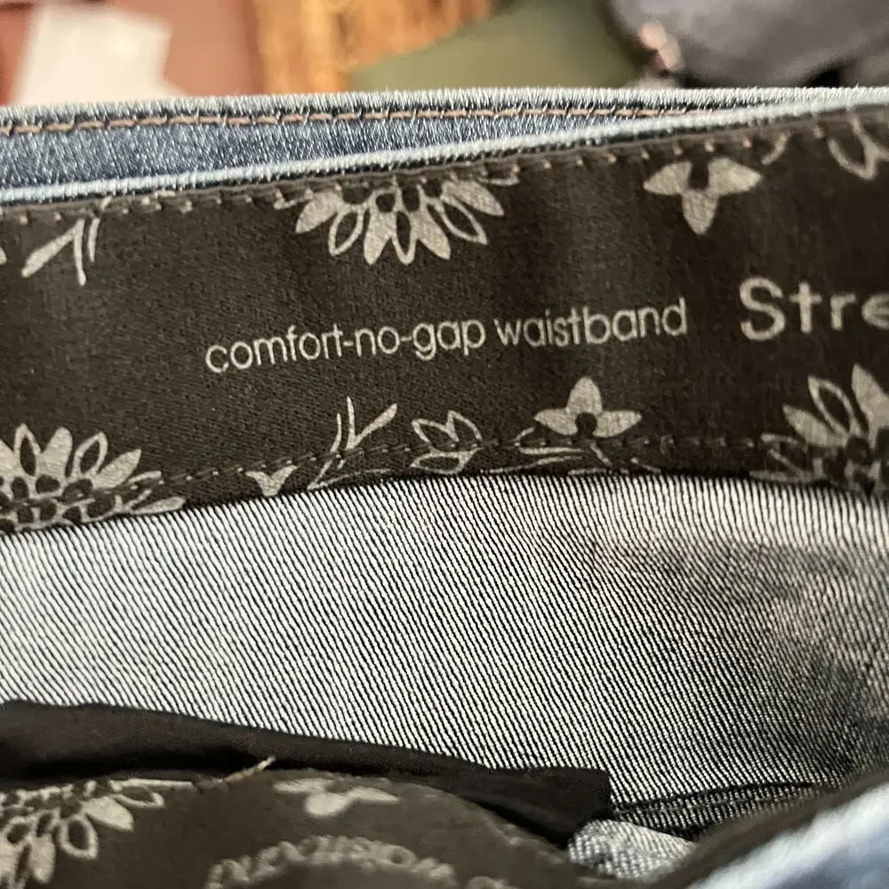 Merona Womens No Gap Elastic Waistband Jeans Sz 20W Straight‎ leg Comfort Basic